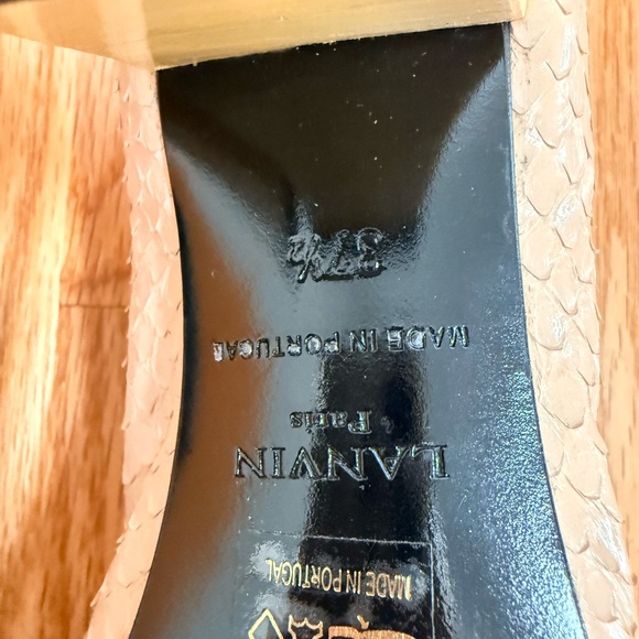 Lanvin Nude Beige Ballet Flats with Black Patent Cap Toe - Picture 12 of 12